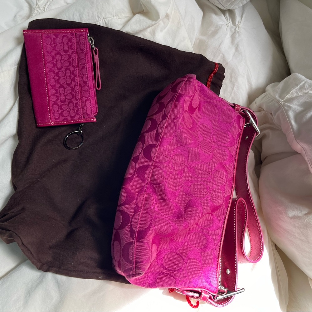 Coach gently used shoulder bag and credit card wallet